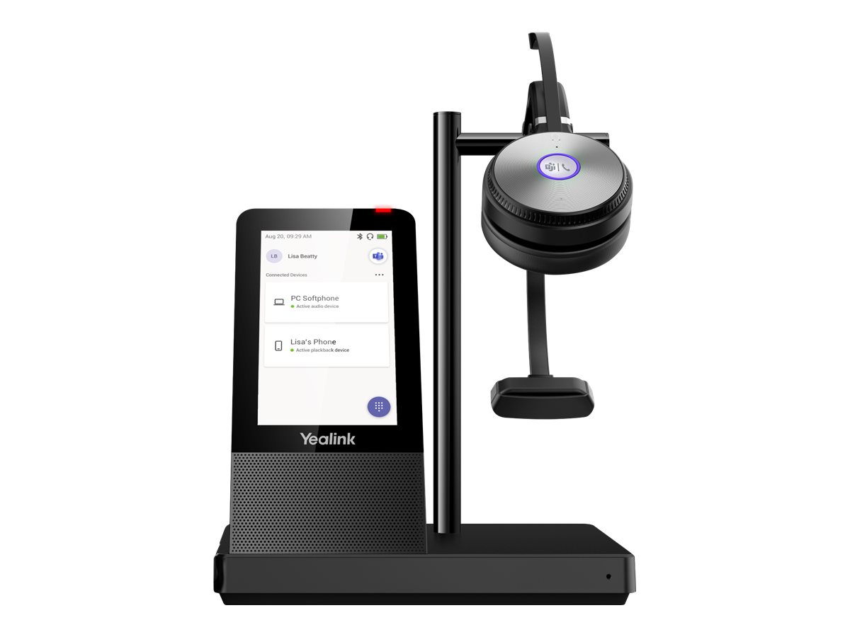 Yealink WH66 Mono Teams Sistema di audioconferenza personale Wireless A Padiglione Ufficio USB tipo A Bluetooth Base di ricarica Nero