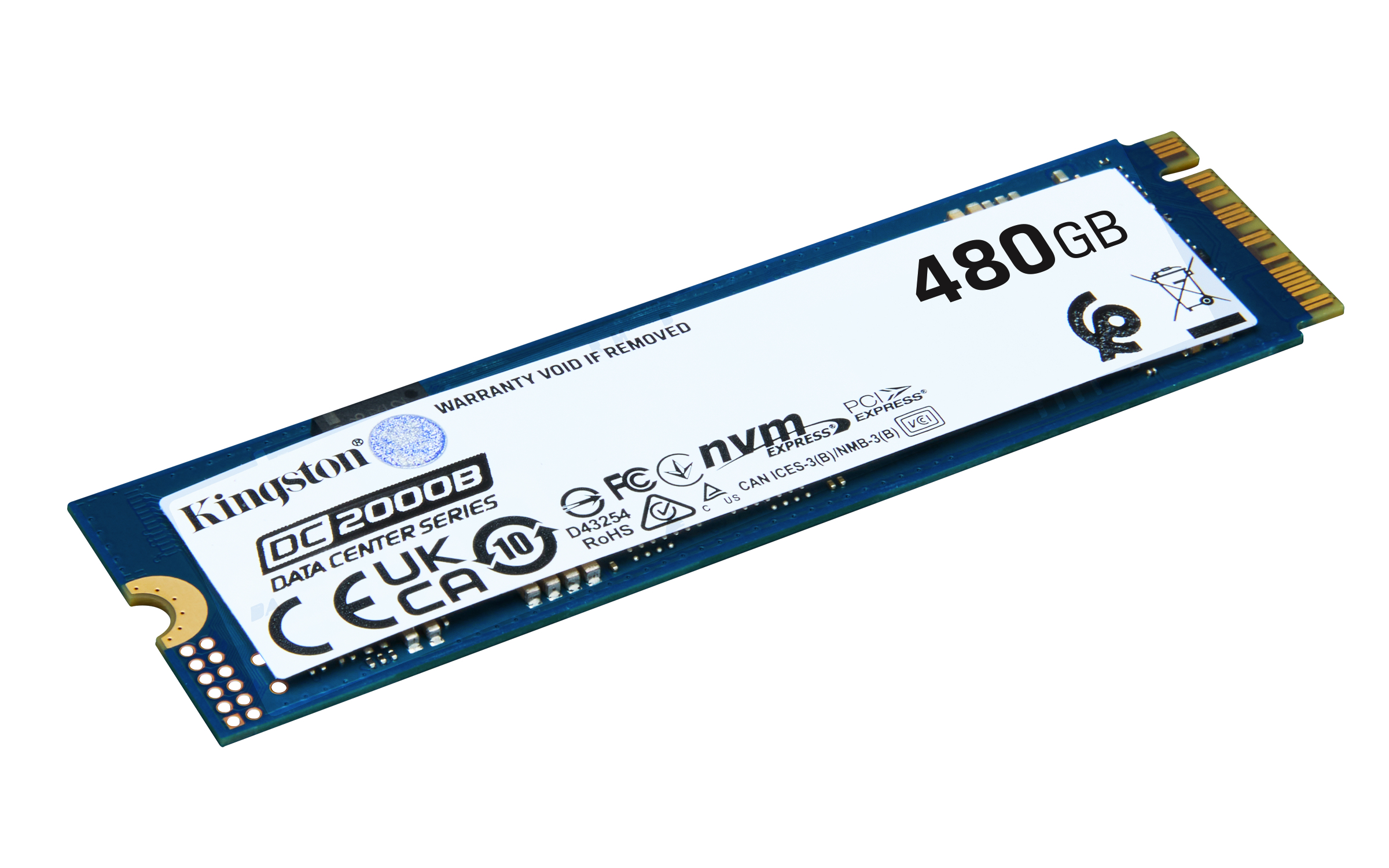 Kingston Data Center DC2000B - SSD - Enterprise - 480 GB - intern - M.2 2280 - PCIe 4.0 x4 (NVMe)