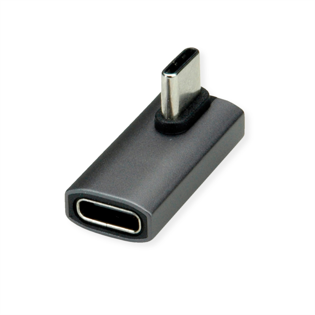 ROLINE USB4 40G Typ C Adapter ST/BU 90� gedreht Alu