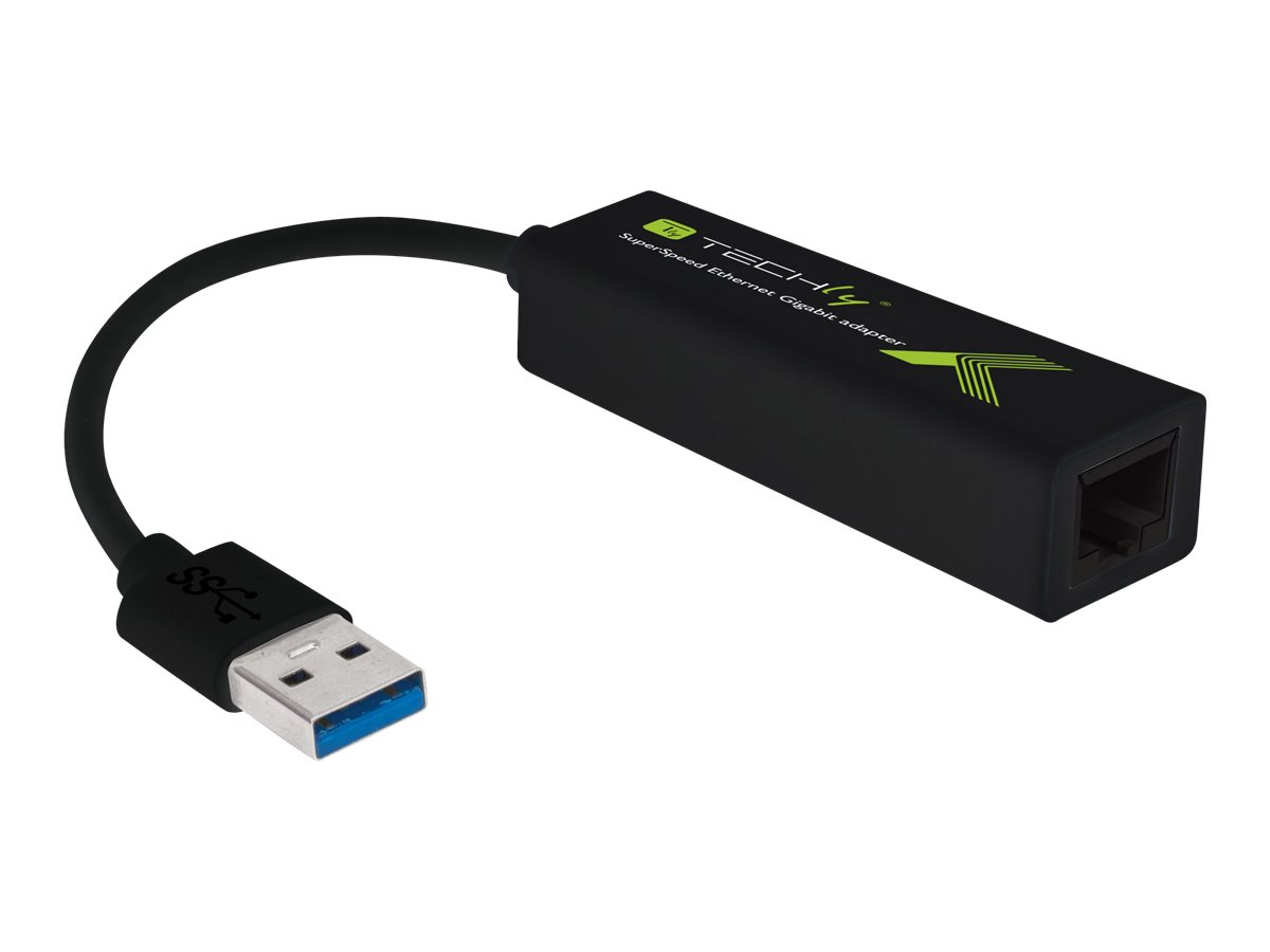 Techly IDATA USB-ETGIGA3T2 cavo di rete Nero 0,1 m