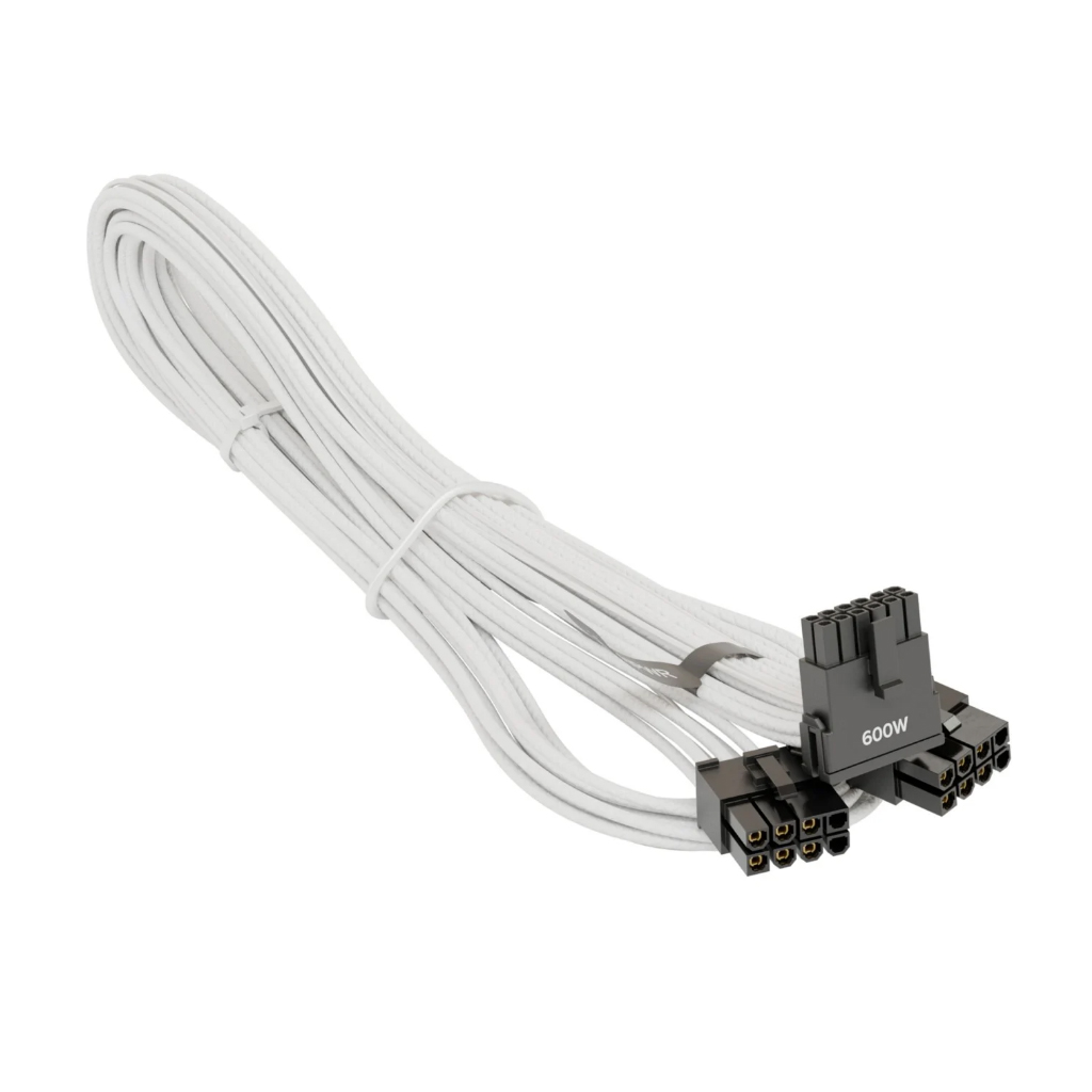 Seasonic Kabel 750 mm 90Grad White fr GPU 16Pin max 600Watt