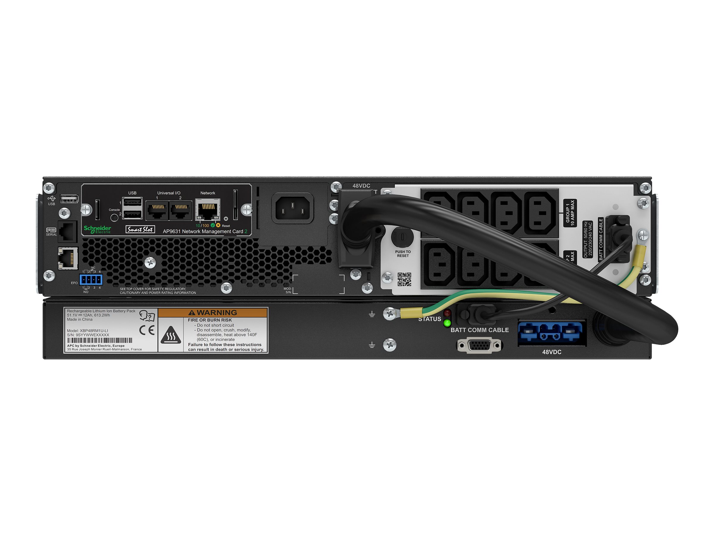 APC SRTL1500RMXLI-NC gruppo di continuit� (UPS) Doppia conversione (online) 1,5 kVA 1350 W 8 presa(e) AC