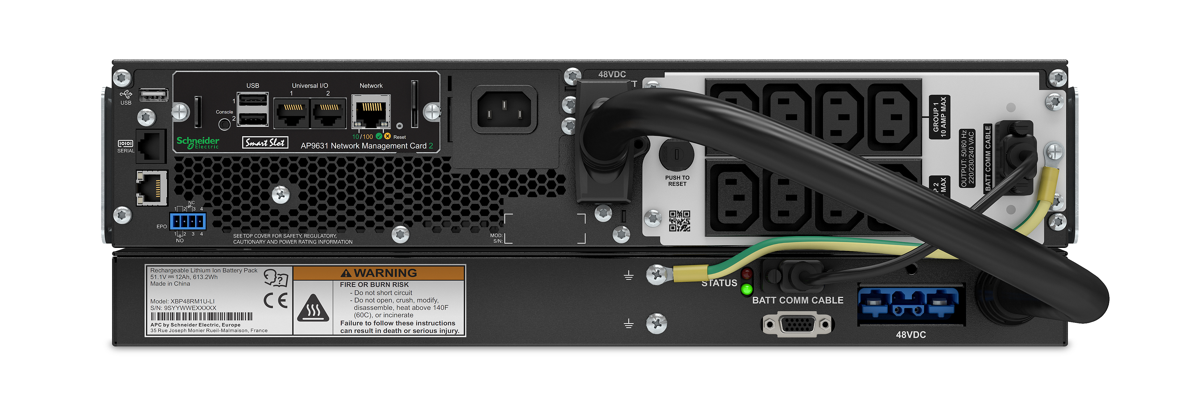 APC SRTL1500RMXLI-NC gruppo di continuit� (UPS) Doppia conversione (online) 1,5 kVA 1350 W 8 presa(e) AC