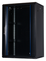 Rockstable 18 HE 19 Wandschrank mit Glast�r - Wandmontiertes Regal - 18U - 60 kg - Sperrschloss - Schwarz