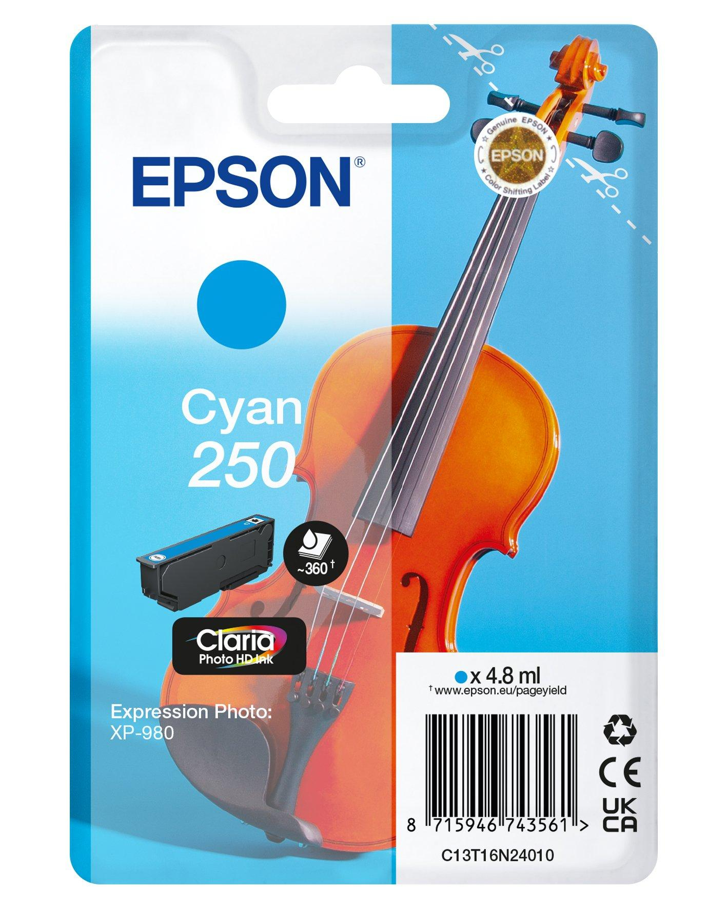 Epson 250 Violin Claria Photo HD cartouche dencre 1 pi�ce(s) Original Cyan