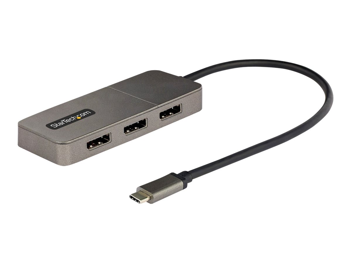 StarTech.com Adattatore USB-C a DisplayPort a 3 Porte - Hub MST per 3 Monitor DP 1.4, Convertitore per Notebook da USB Type-C a DP 4K, HDR, Cavo da 30cm, Solo Win