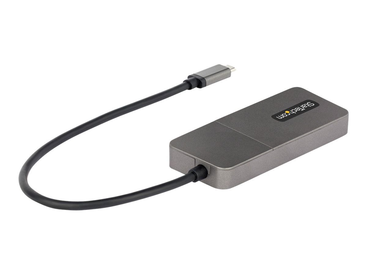 StarTech.com 3-Port USB-C Multi-Monitor Adapter, USB Type-C to 3x DisplayPort 1.4 MST Hub, Triple 4K 60Hz DP Laptop Display Extender / Splitter, HDR, Extra-Long Built-In Cable - Windows Only