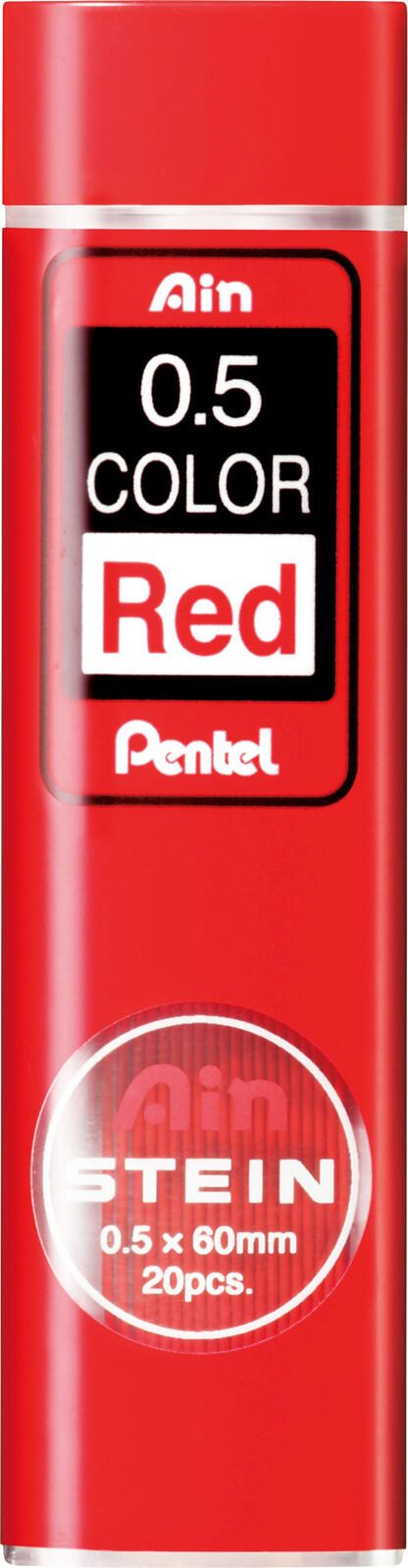 Pentel Druckbleistift-Farbmine AIN STEIN rot Minenst�rke 0.5 mm brillante Farbe