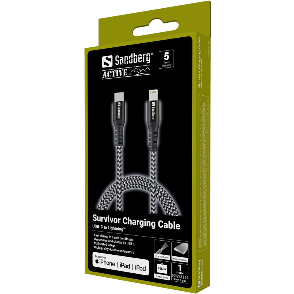 SANDBERG Survivor USB-C PDLightning 1M
