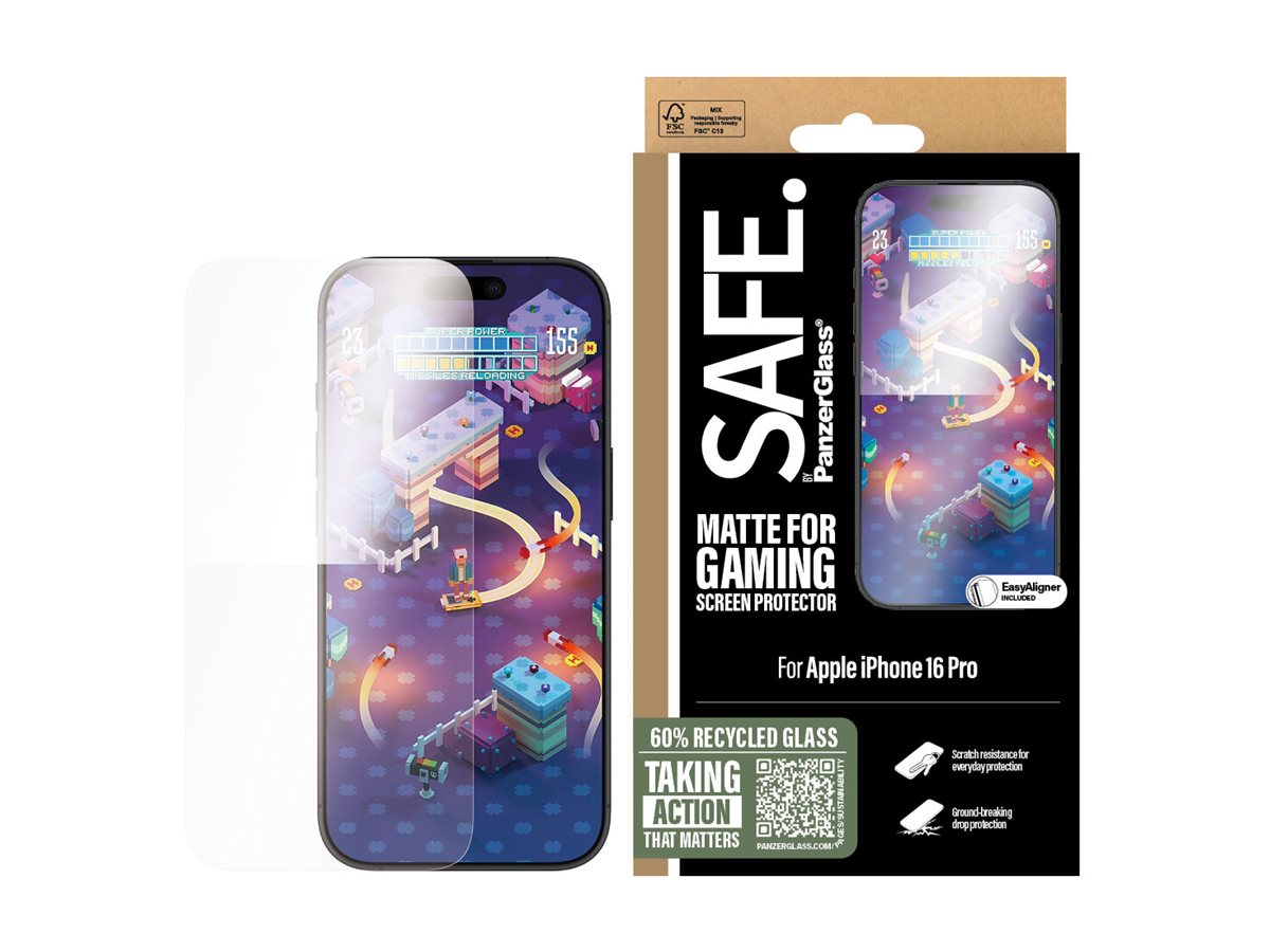 PanzerGlass SAFE. by � Gaming Screen Protector iPhone 16 Pro | Ultra-Wide Fit Pellicola proteggischermo trasparente Apple 1 pz