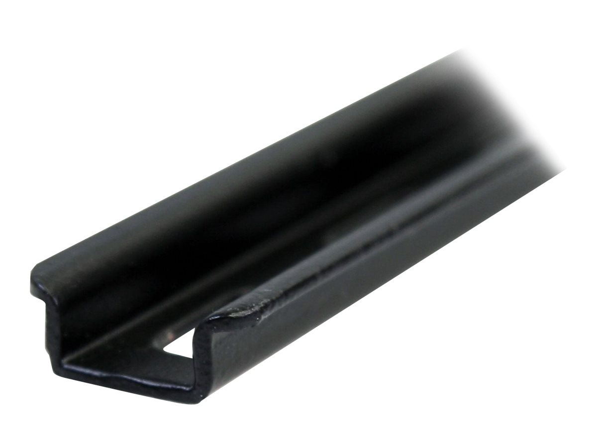 StarTech.com 19 DIN Rail Rackmount Kit einstellbar mit Hutschiene/Mini/ G-Schiene - Rack-Schienen-Kit - Schwarz - 2U - 48.3 cm (19)