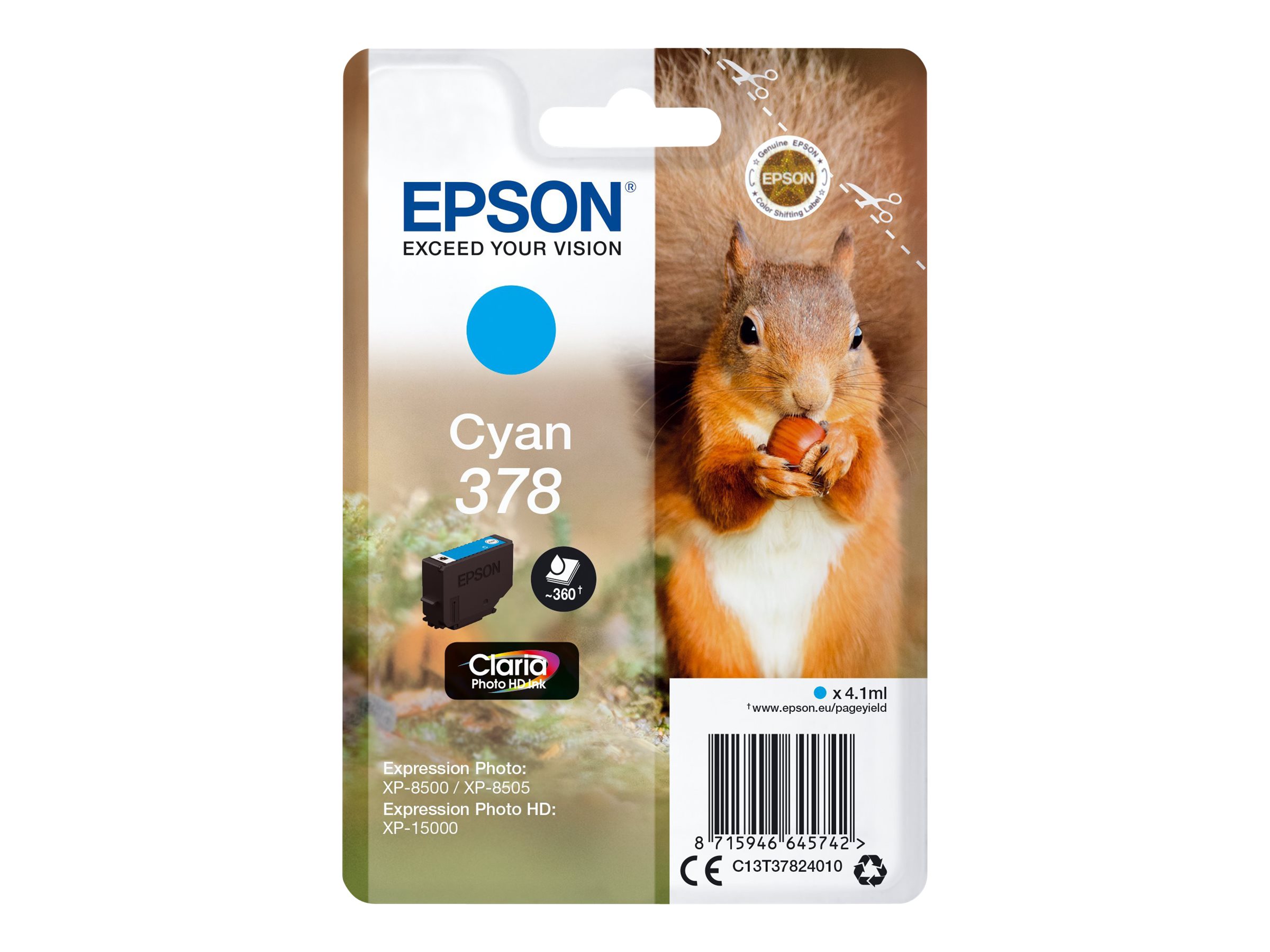 Epson 378 - 4.1 ml - Cyan - Original - Blister mit RF- / aktustischem Alarmsignal