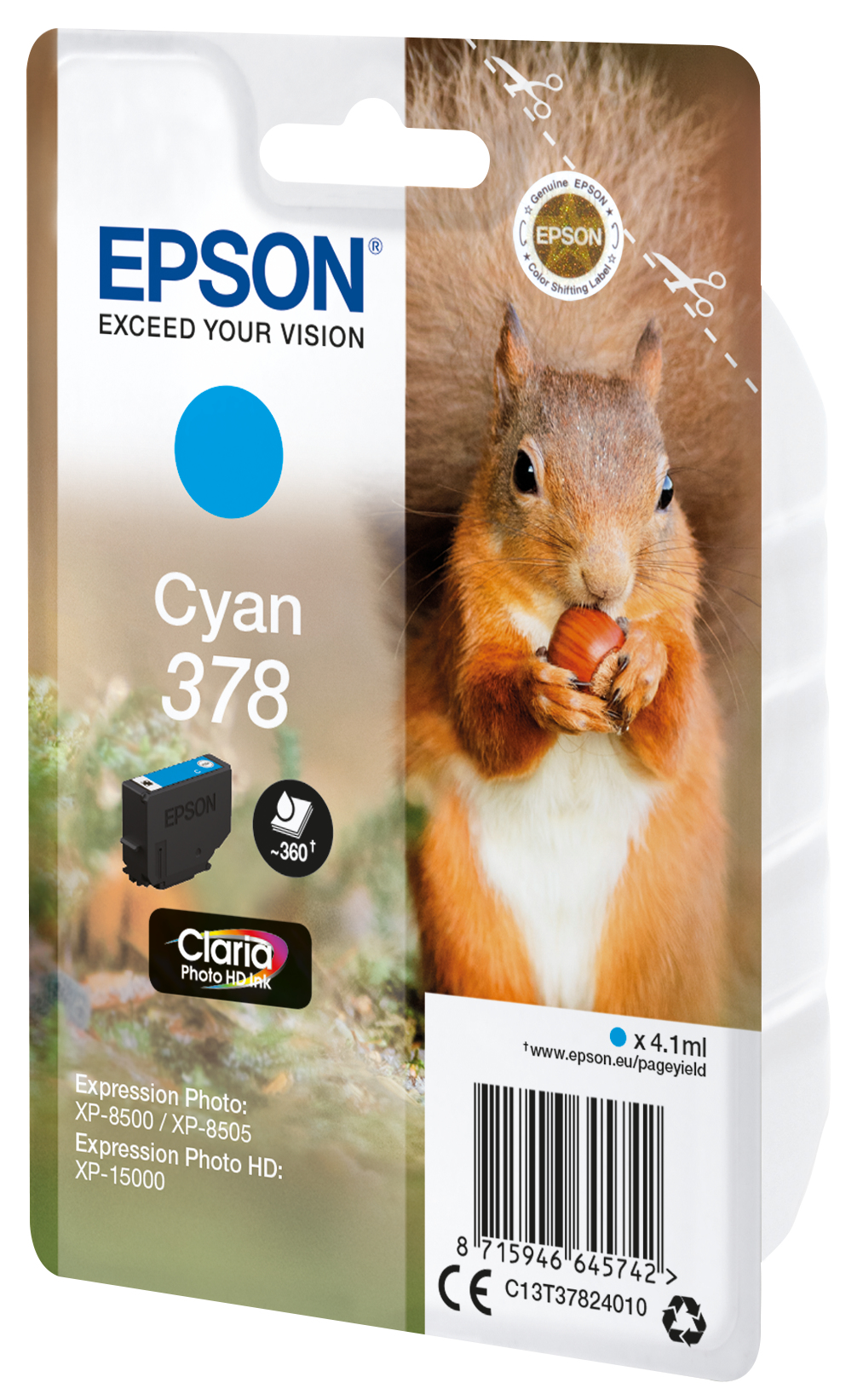 Epson 378 - 4.1 ml - Cyan - Original - Blister mit RF- / aktustischem Alarmsignal