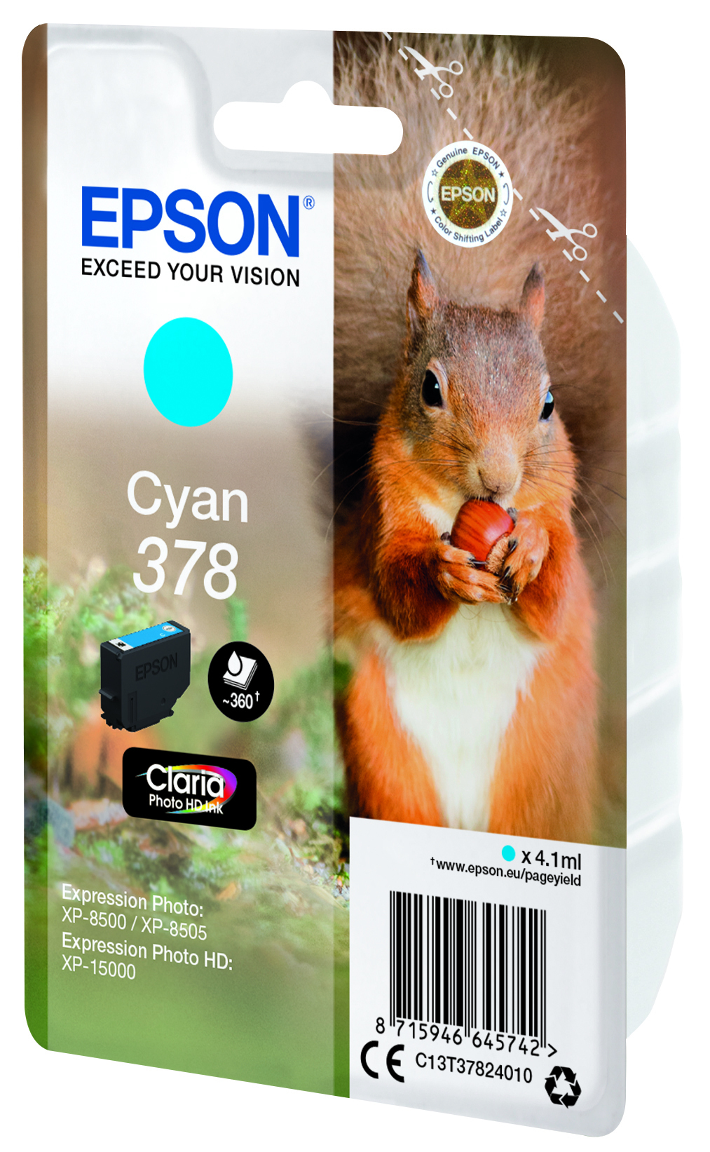 Epson 378 - 4.1 ml - Cyan - Original - Blister mit RF- / aktustischem Alarmsignal