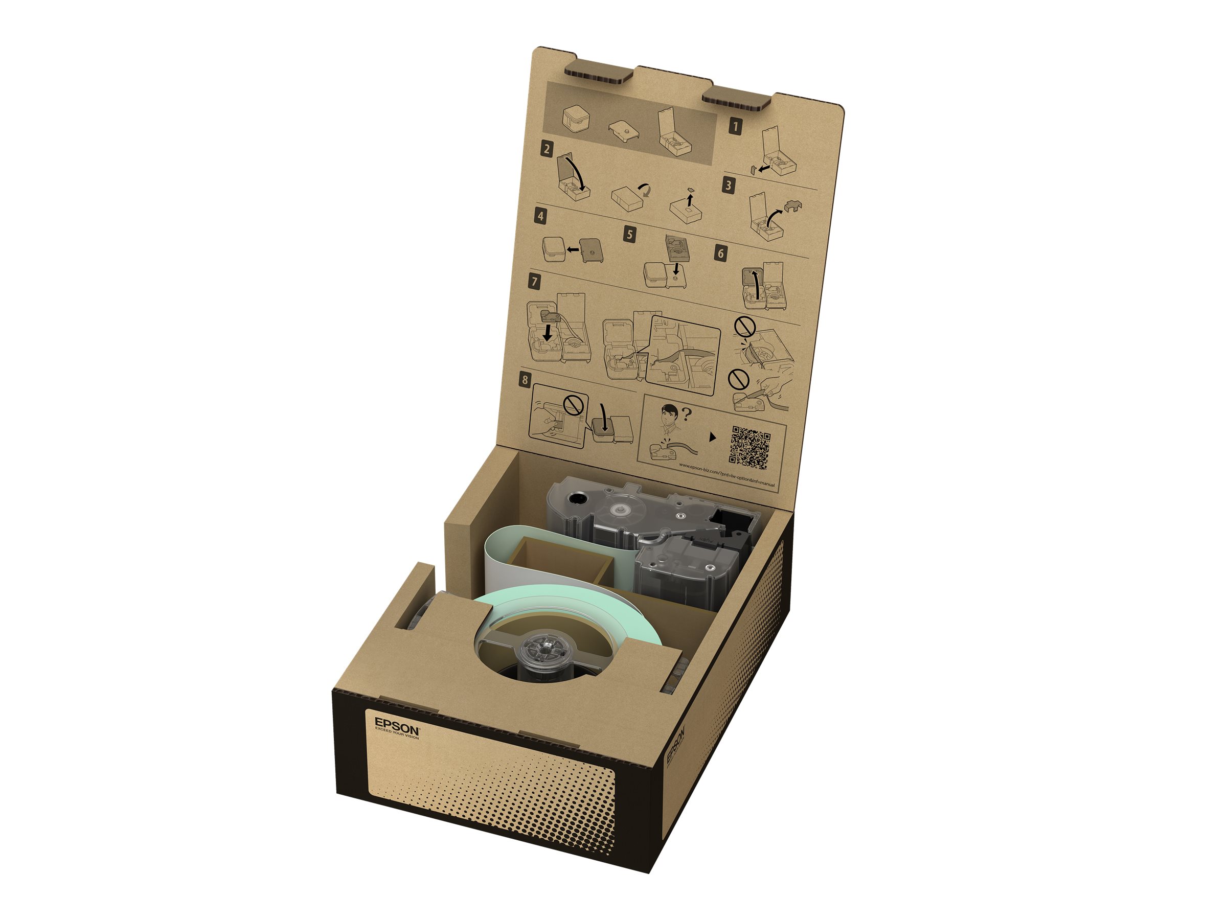 Epson BR-ST32WB-E label-making tape Black on white