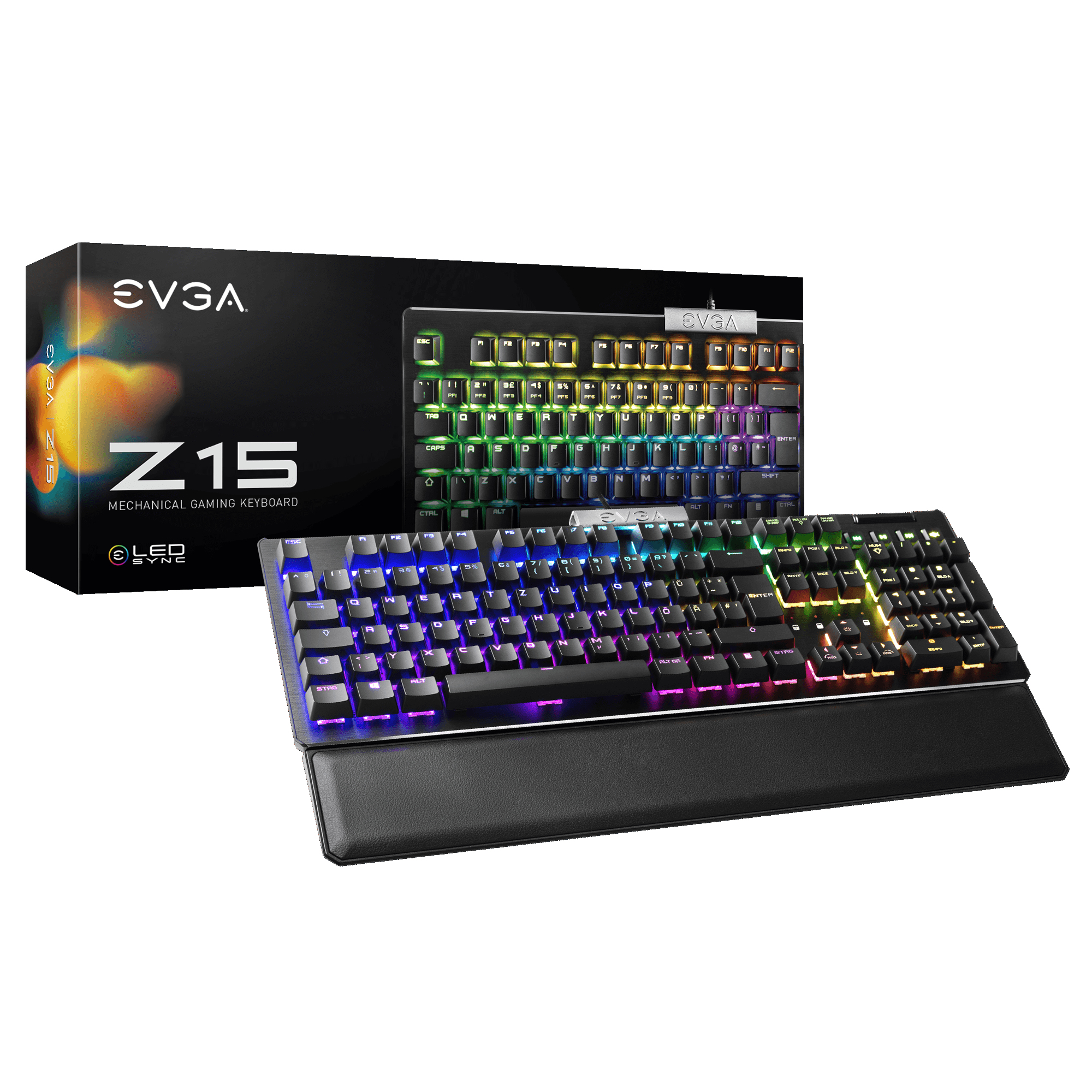 EVGA Z15 tastiera USB Tedesco Nero