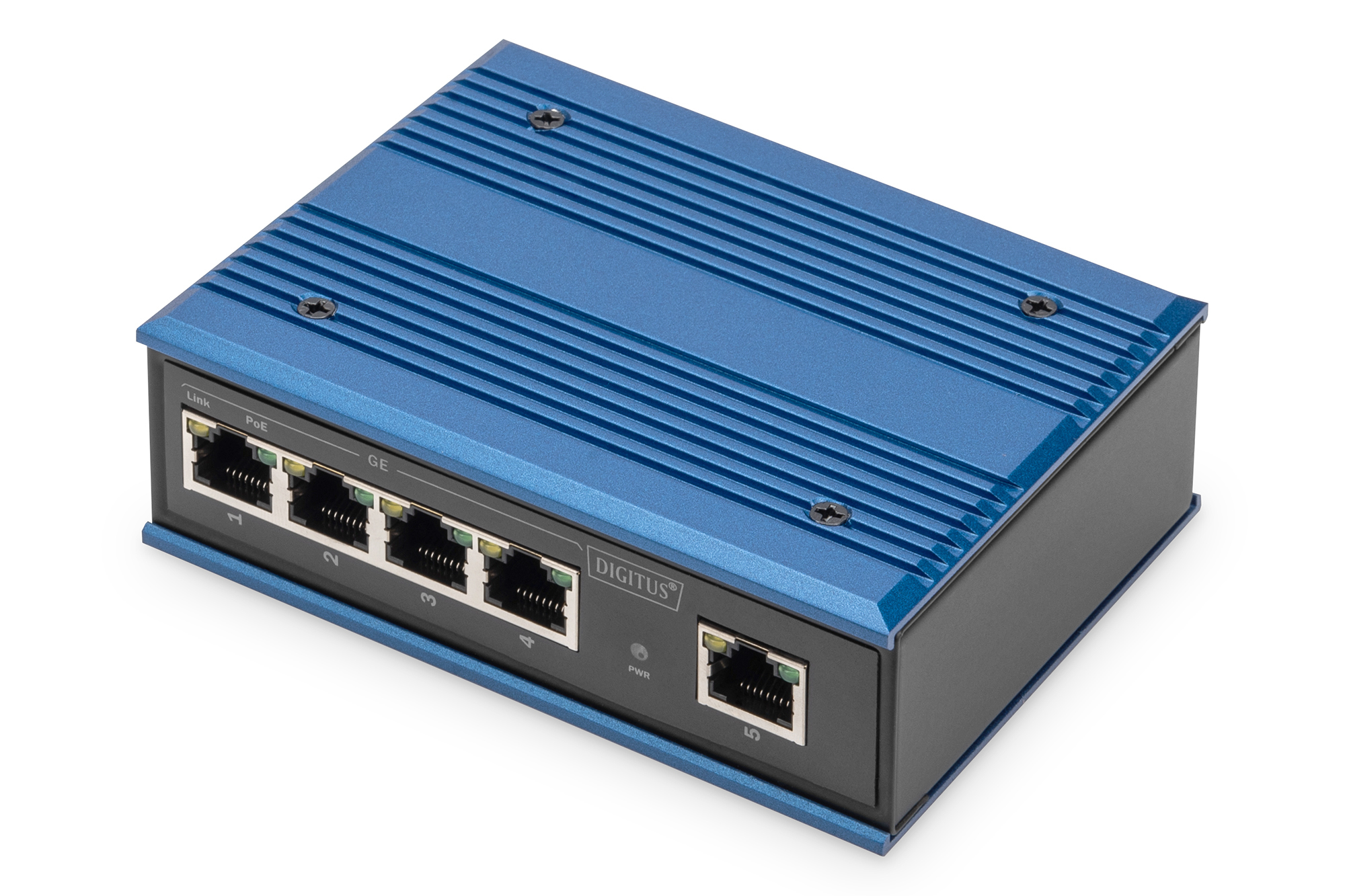 DIGITUS Industrial 4-Port Gigabit PoE Switch, Unmanaged, 1 Uplink