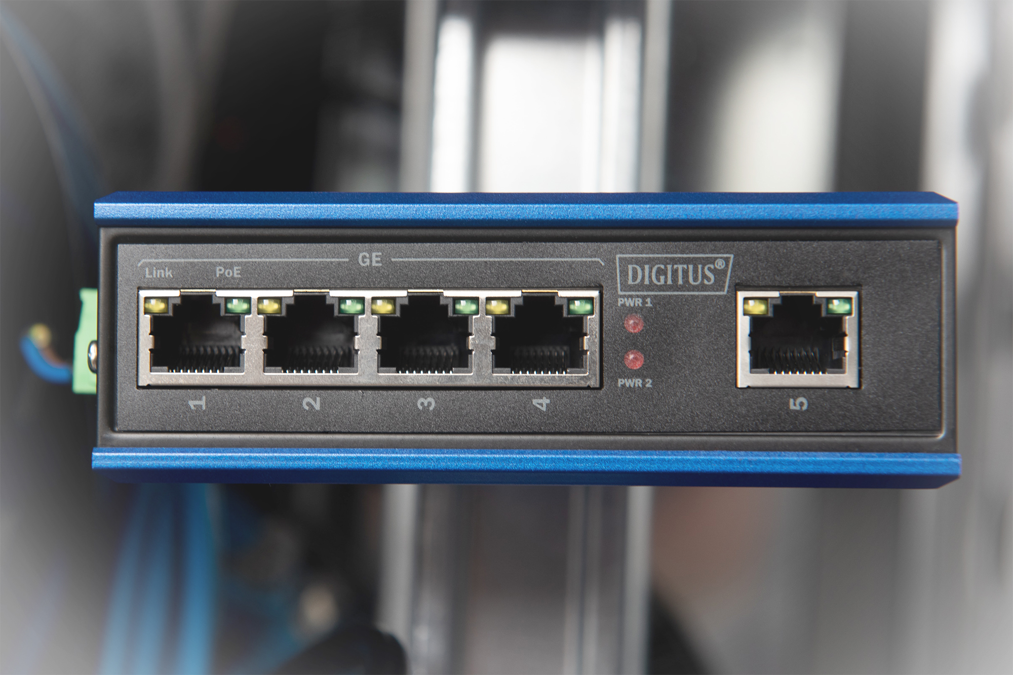 DIGITUS Industrial 4-Port Gigabit PoE Switch, Unmanaged, 1 Uplink