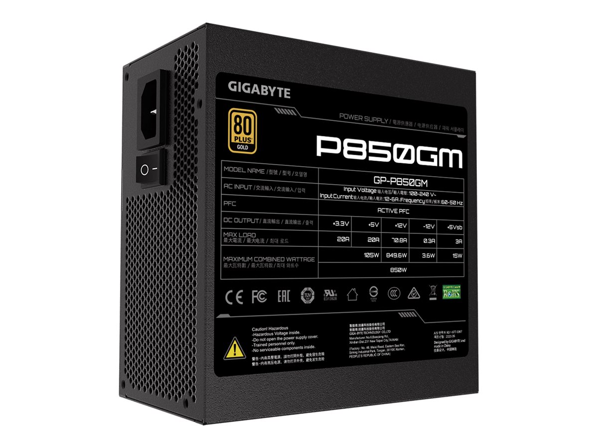 Gigabyte P850GM unidad de fuente de alimentaci�n 850 W 20+4 pin ATX ATX Negro