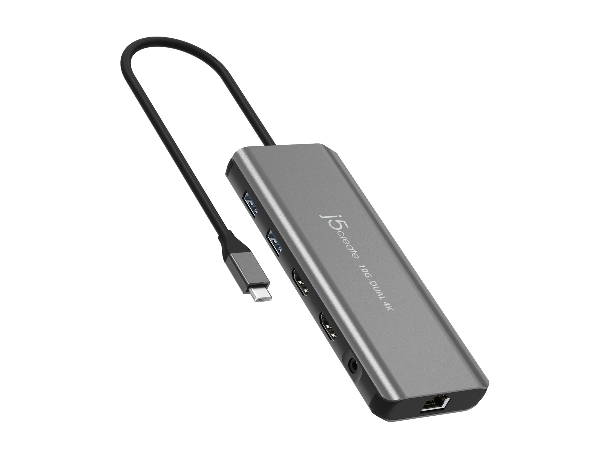 j5create JCD398 USB-C� Dual 4K HDMI 10Gbps Mini Dock, Black