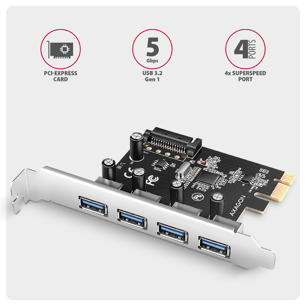 Axagon PCEU-430RS tarjeta y adaptador de interfaz Interno USB 3.2 Gen 1 (3.1 Gen 1)