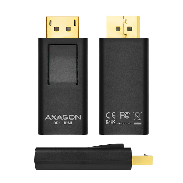 Axagon RVD-HI cble vido et adaptateur DisplayPort HDMI Noir