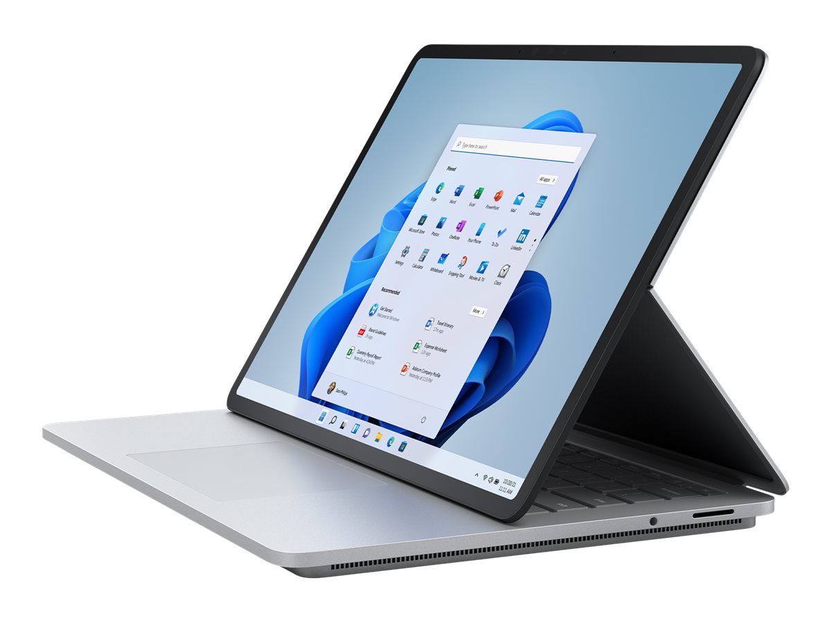 Microsoft Surface Laptop Studio i7-11370H Hbrido (2-en-1) 36,6 cm (14.4) Pantalla tctil Intel Core i7 32 GB LPDDR4x-SDRAM 1000 GB SSD NVIDIA RTX A2000 Wi-Fi 6 (802.11ax) Windows 11 Pro Platino