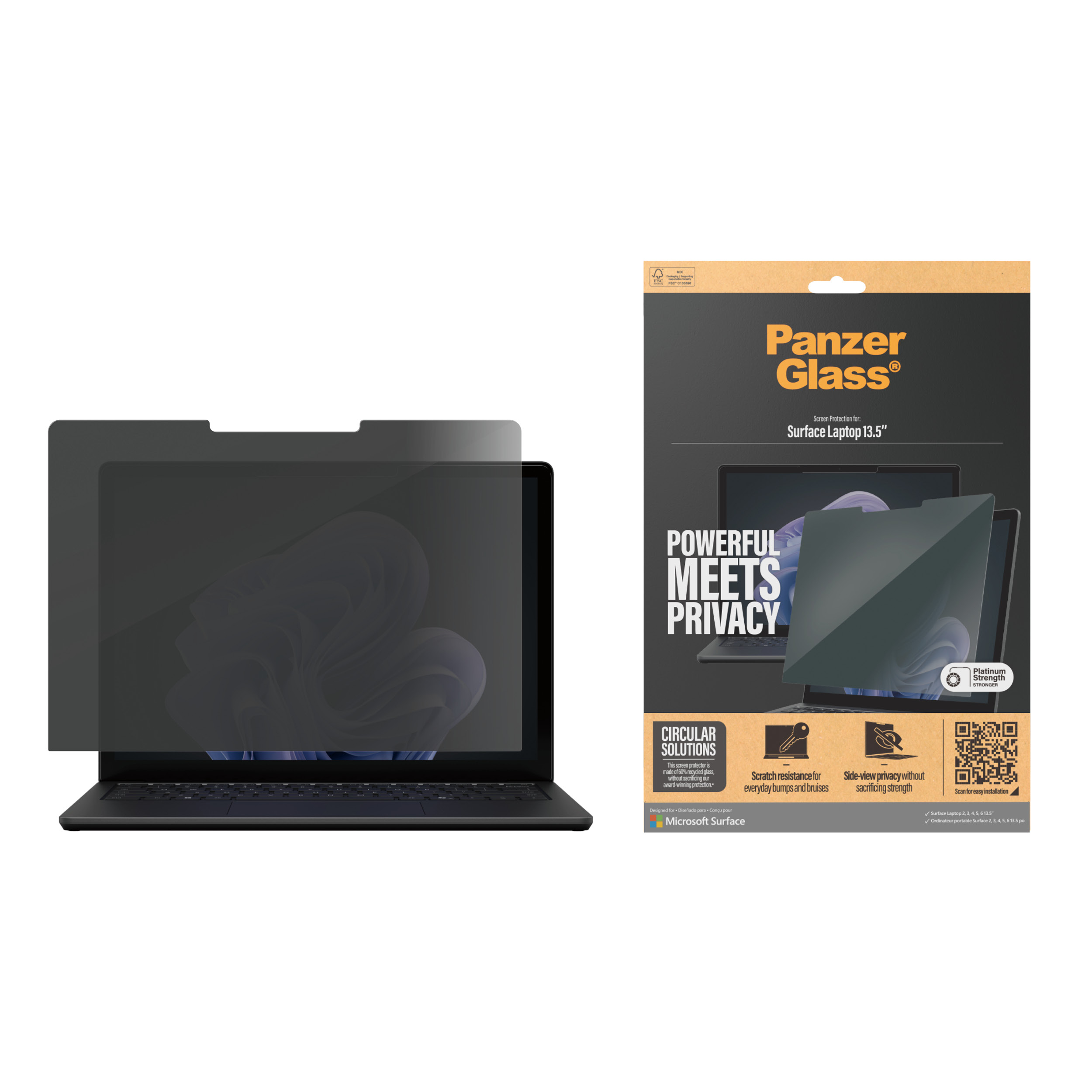 PanzerGlass Blickschutzfilter für Notebook - 2-Wege - klebend - 34.29 cm (13.5)