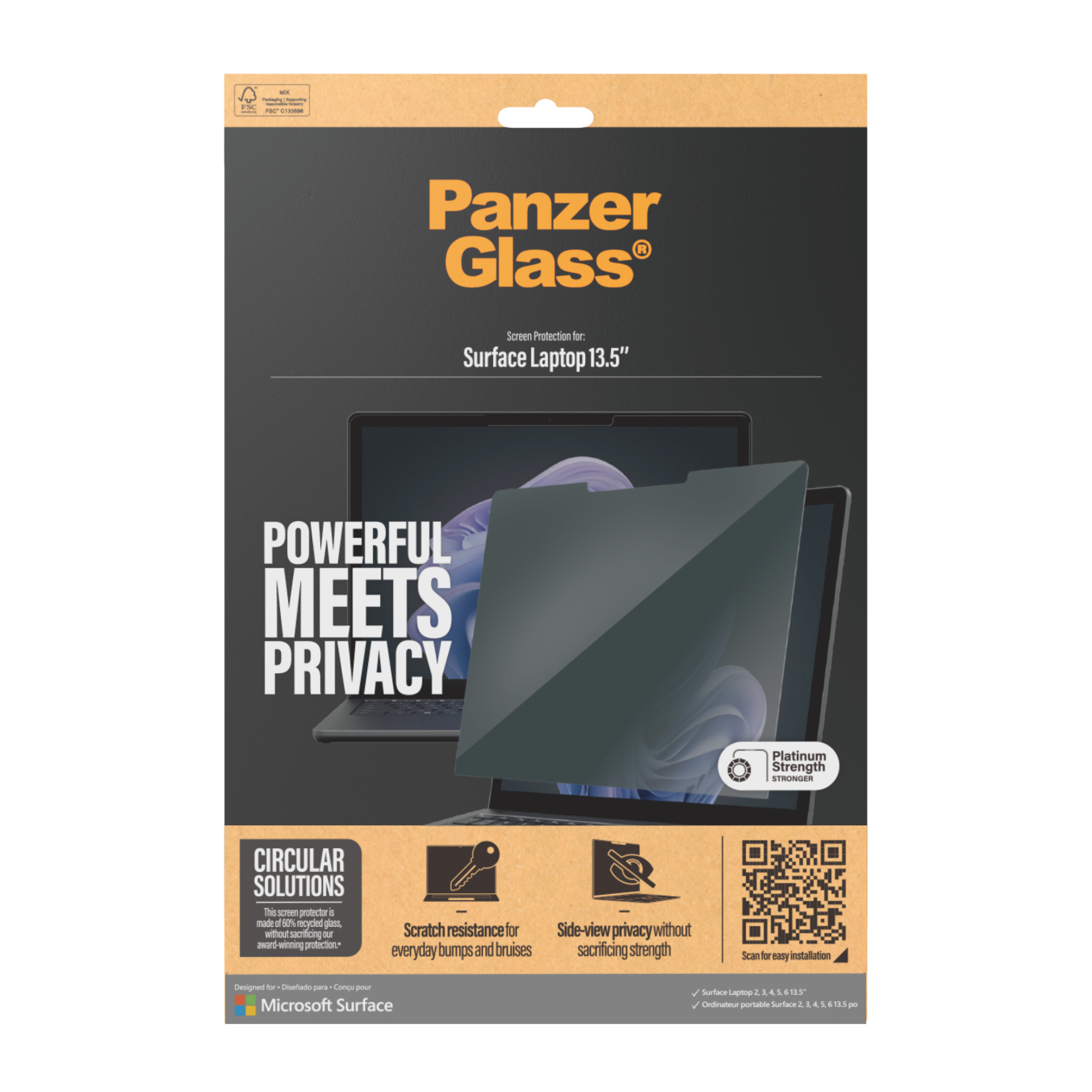 PanzerGlass Blickschutzfilter für Notebook - 2-Wege - klebend - 34.29 cm (13.5)