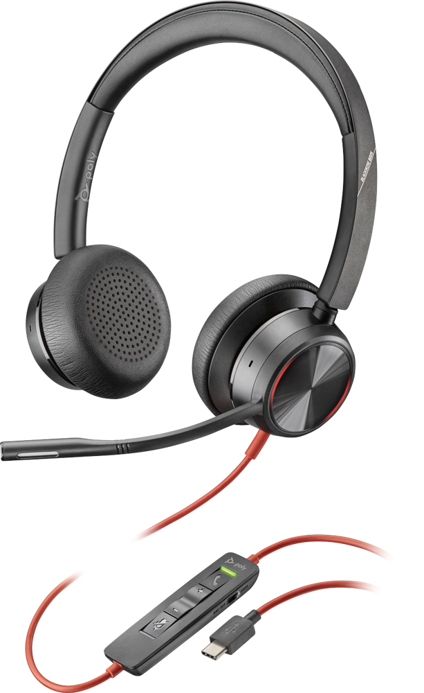 POLY Blackwire 8225 Auriculares Almbrico Diadema Oficina/Centro de llamadas USB Tipo C Negro