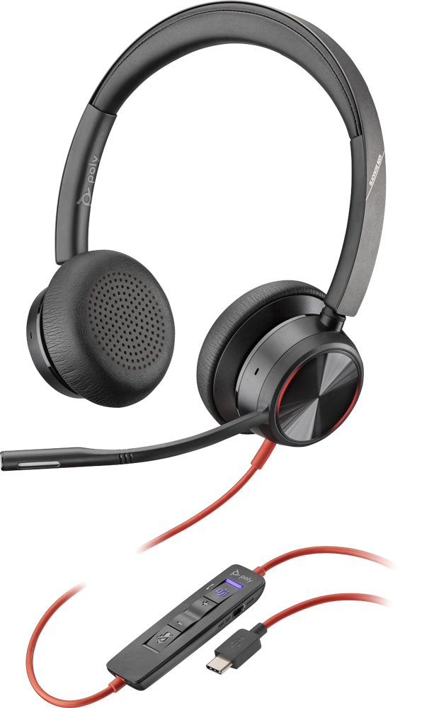 POLY Blackwire 8225 Auriculares Almbrico Diadema Oficina/Centro de llamadas USB Tipo C Negro