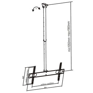 Sunne PL-C62 - Befestigungskit (Deckenhalterung) - fr Flachbildschirm - Stahl - Silber - Bildschirmgre: 94-160 cm (37-63)