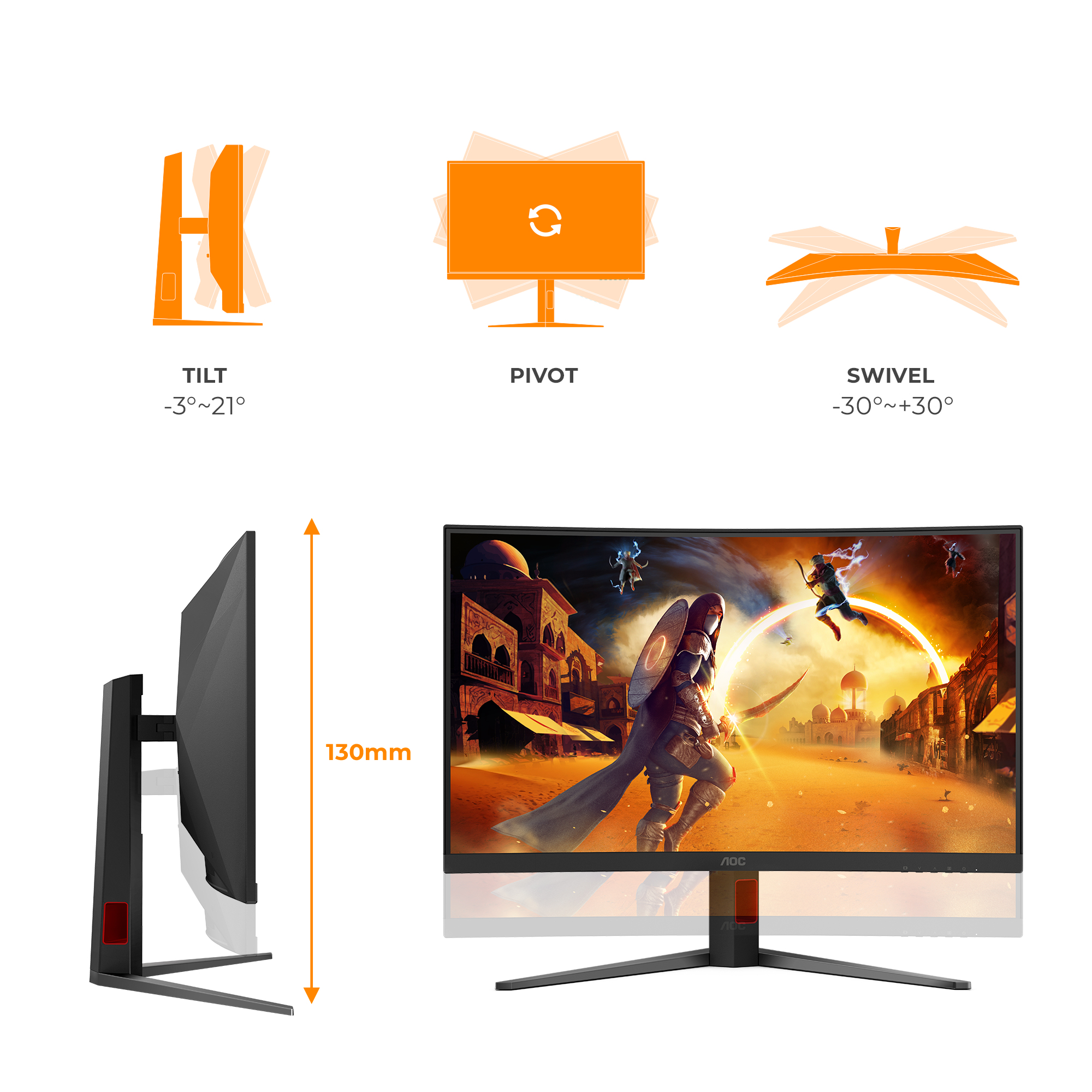 AOC G4 C32G4Z computer monitor 80 cm (31.5) 1920 x 1080 pixels Black, Red