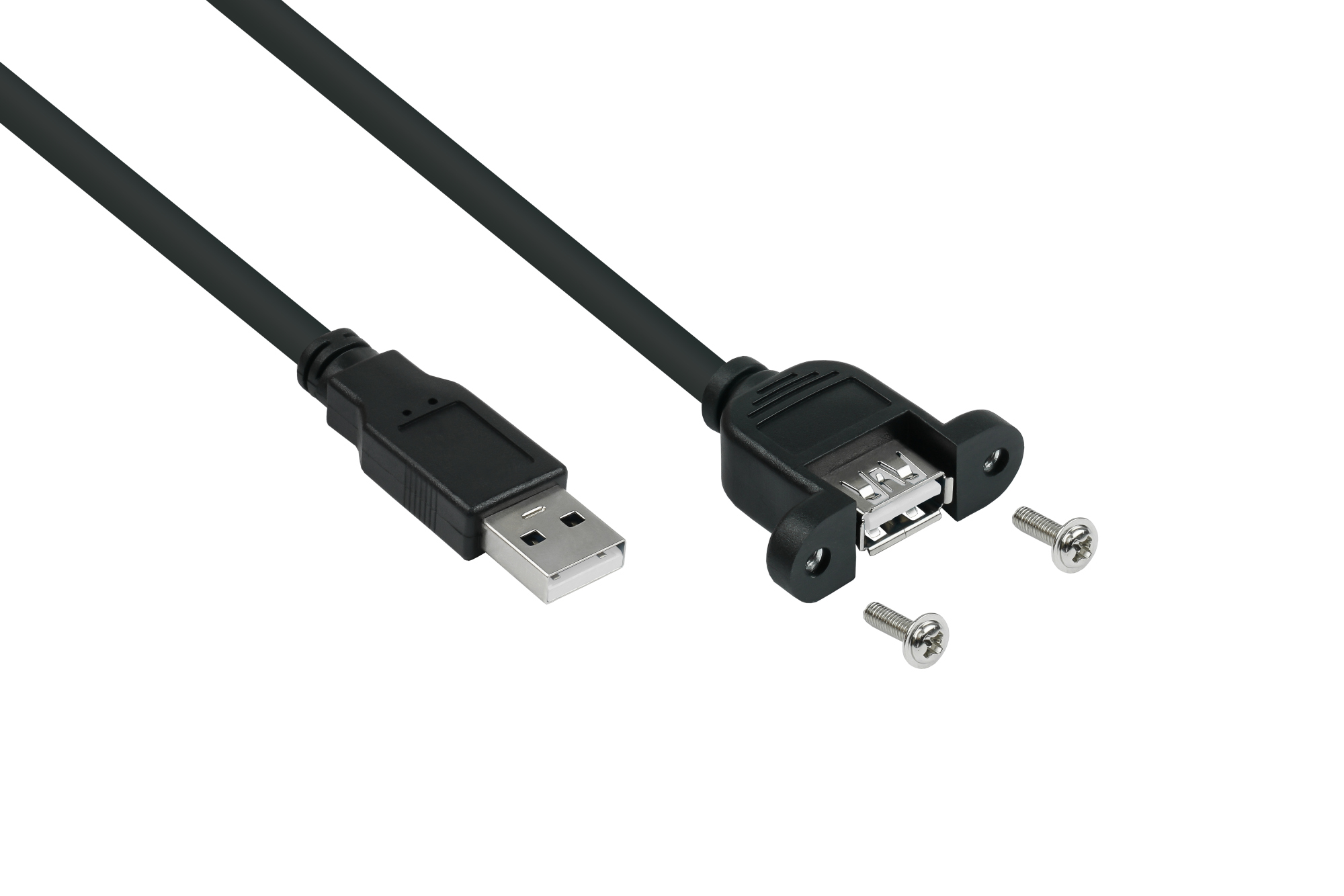kabelmeister Einbau-Verlngerungskabel USB 2.0 Stecker A an Einbaubuchse A, Premium, DATA AWG28 / P