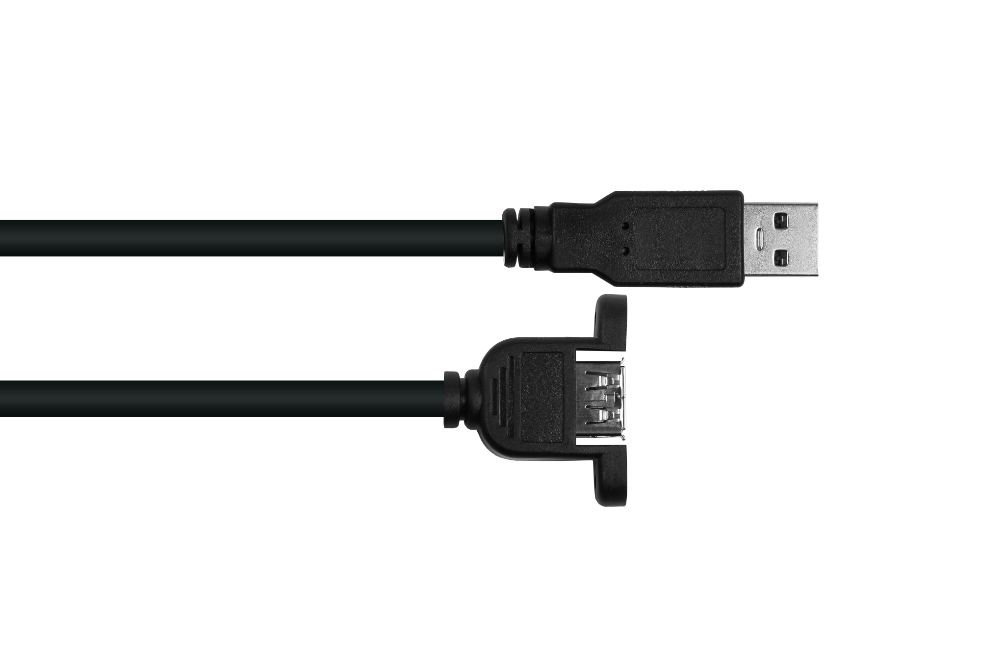 kabelmeister Einbau-Verlngerungskabel USB 2.0 Stecker A an Einbaubuchse A, Premium, DATA AWG28 / P