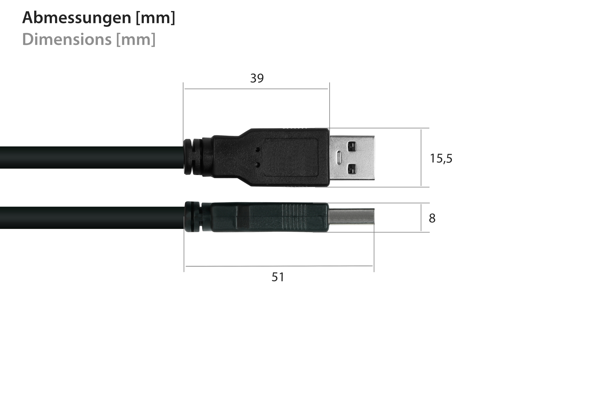 kabelmeister Einbau-Verlngerungskabel USB 2.0 Stecker A an Einbaubuchse A, Premium, DATA AWG28 / P