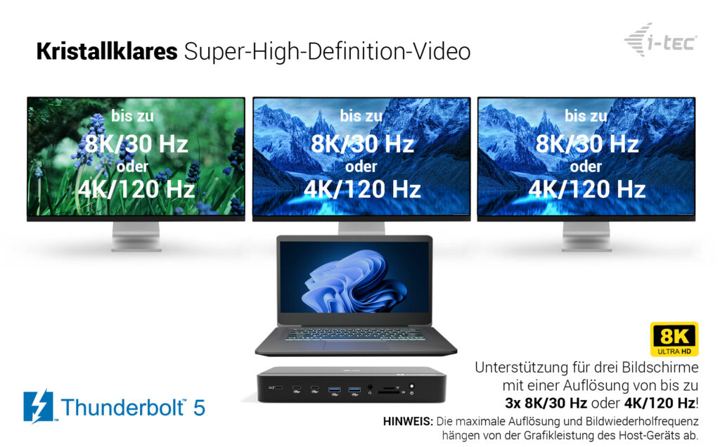 i-tec THUNDERBOLT 5 DOCK 3X LCD