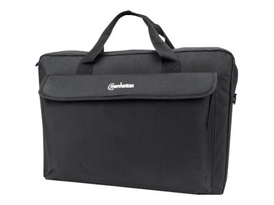 Manhattan Malet�n para port�til London 17,3, tipo top loader, negro, ECON�MICO, bolsillo para accesorios, correa de hombro desmontable, funda para port�til, garant�a 3 a�os