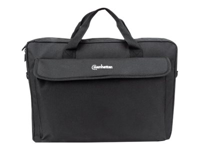 Manhattan Malet�n para port�til London 17,3, tipo top loader, negro, ECON�MICO, bolsillo para accesorios, correa de hombro desmontable, funda para port�til, garant�a 3 a�os