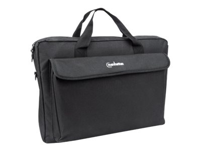 Manhattan Malet�n para port�til London 17,3, tipo top loader, negro, ECON�MICO, bolsillo para accesorios, correa de hombro desmontable, funda para port�til, garant�a 3 a�os