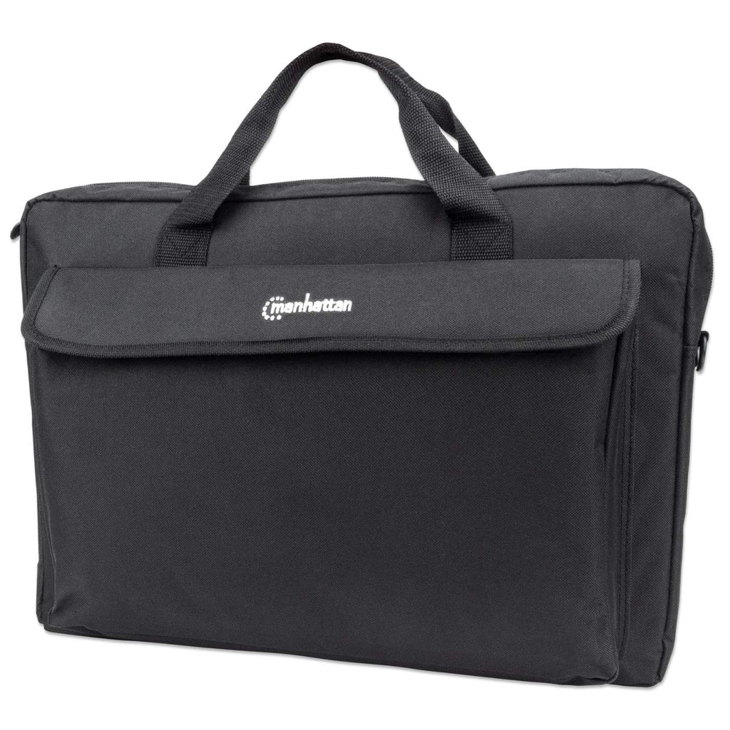 Manhattan Malet�n para port�til London 17,3, tipo top loader, negro, ECON�MICO, bolsillo para accesorios, correa de hombro desmontable, funda para port�til, garant�a 3 a�os