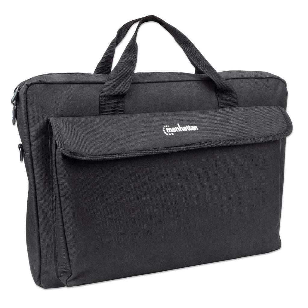 Manhattan Malet�n para port�til London 17,3, tipo top loader, negro, ECON�MICO, bolsillo para accesorios, correa de hombro desmontable, funda para port�til, garant�a 3 a�os
