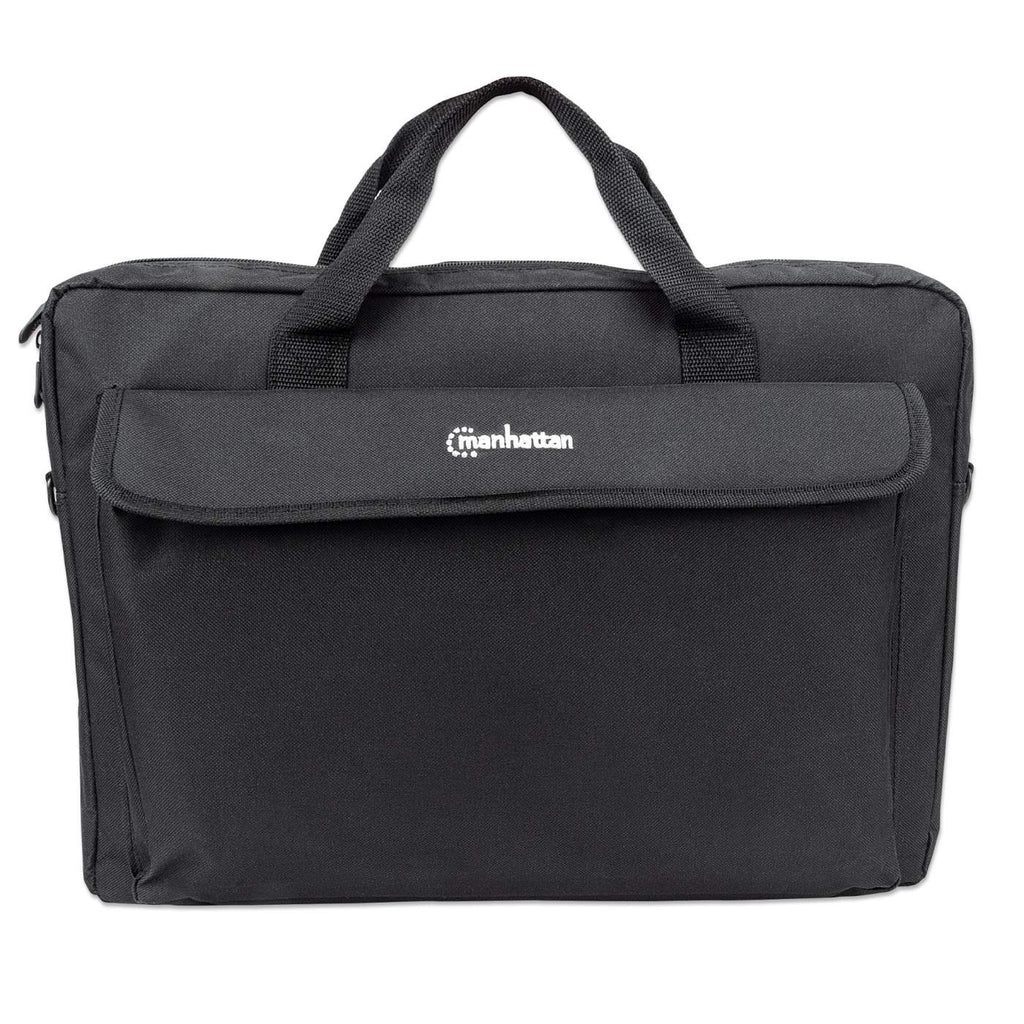 Manhattan Malet�n para port�til London 17,3, tipo top loader, negro, ECON�MICO, bolsillo para accesorios, correa de hombro desmontable, funda para port�til, garant�a 3 a�os