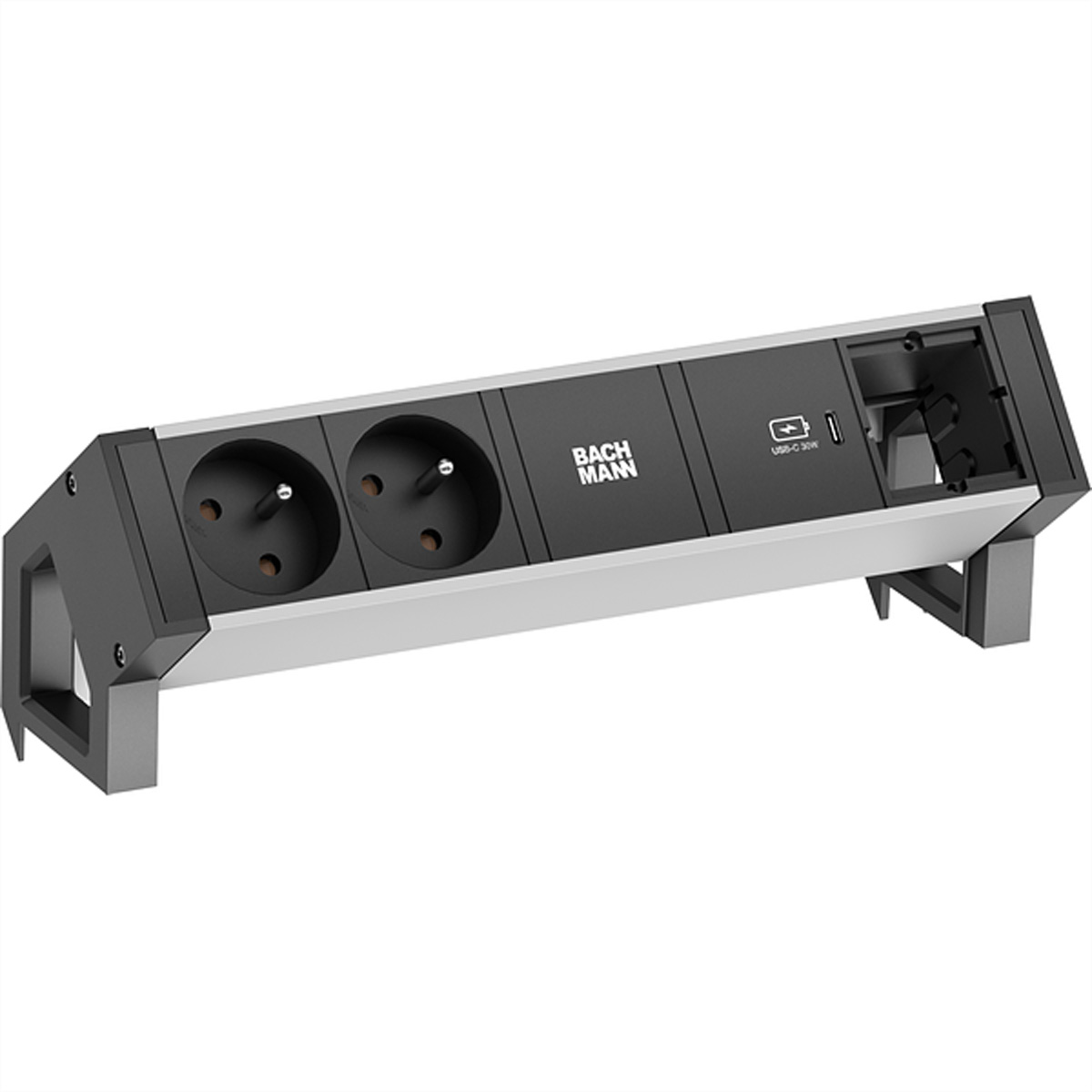 Bachmann DESK2 ALU BLACK 2xUTE 1xCM