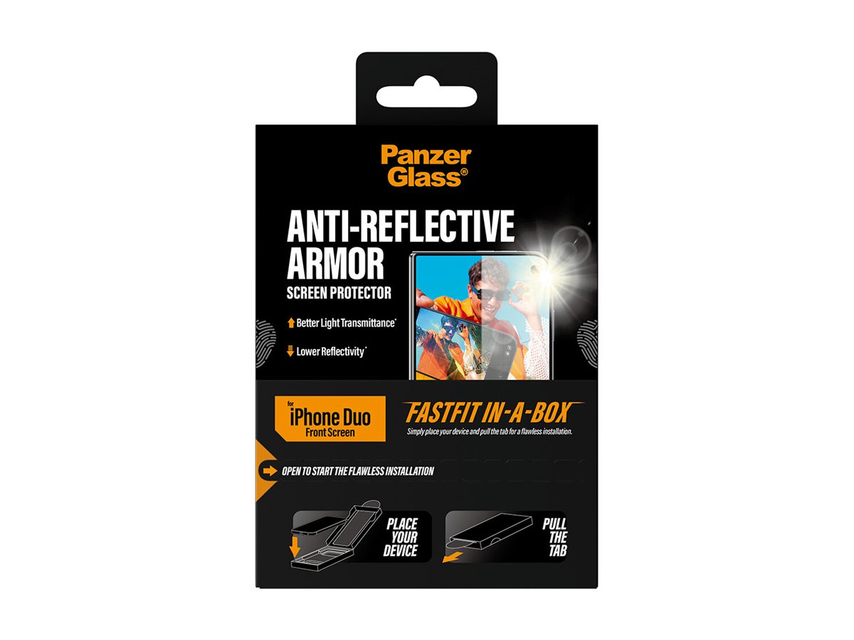 PanzerGlass Bildschirmschutz f�r Handy - anti-reflective armor, FRAME FIT with FASTFIT IN-A-BOX, front