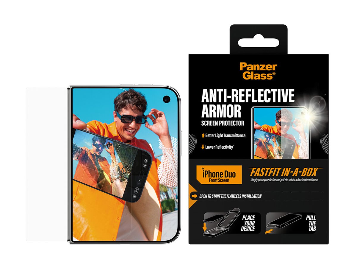 PanzerGlass Bildschirmschutz f�r Handy - anti-reflective armor, FRAME FIT with FASTFIT IN-A-BOX, front