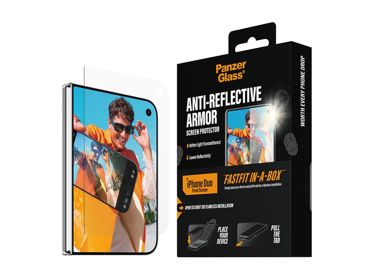 PanzerGlass Bildschirmschutz f�r Handy - anti-reflective armor, FRAME FIT with FASTFIT IN-A-BOX, front
