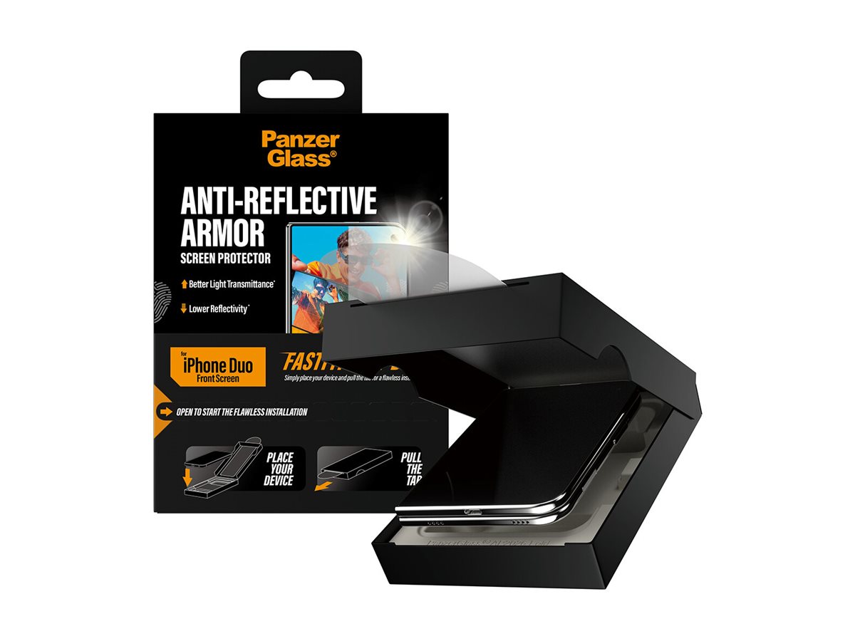 PanzerGlass Bildschirmschutz f�r Handy - anti-reflective armor, FRAME FIT with FASTFIT IN-A-BOX, front