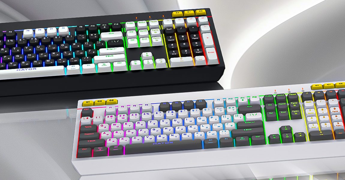 HATOR Icefall tastiera Gaming USB QWERTY Inglese US Bianco