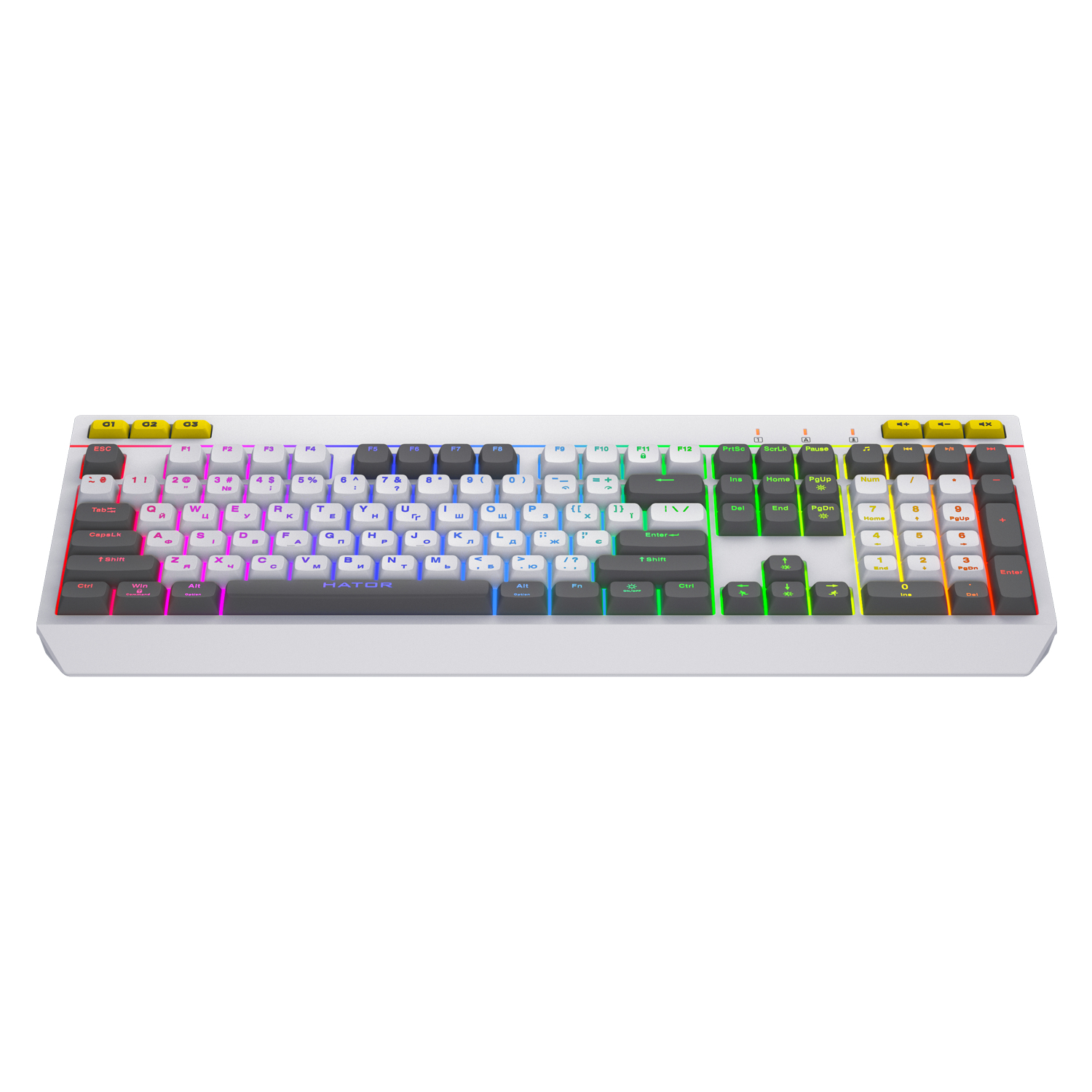 HATOR Icefall tastiera Gaming USB QWERTY Inglese US Bianco